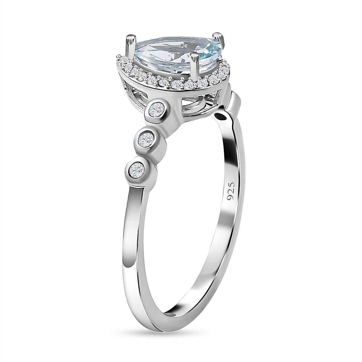 Espirito Santo Aquamarine and Natural Zircon Ring in Platinum Overlay Sterling Silver 1.12 Ct 7373371 6