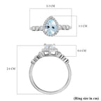 Espirito Santo Aquamarine and Natural Zircon Ring in Platinum Overlay Sterling Silver 1.12 Ct
