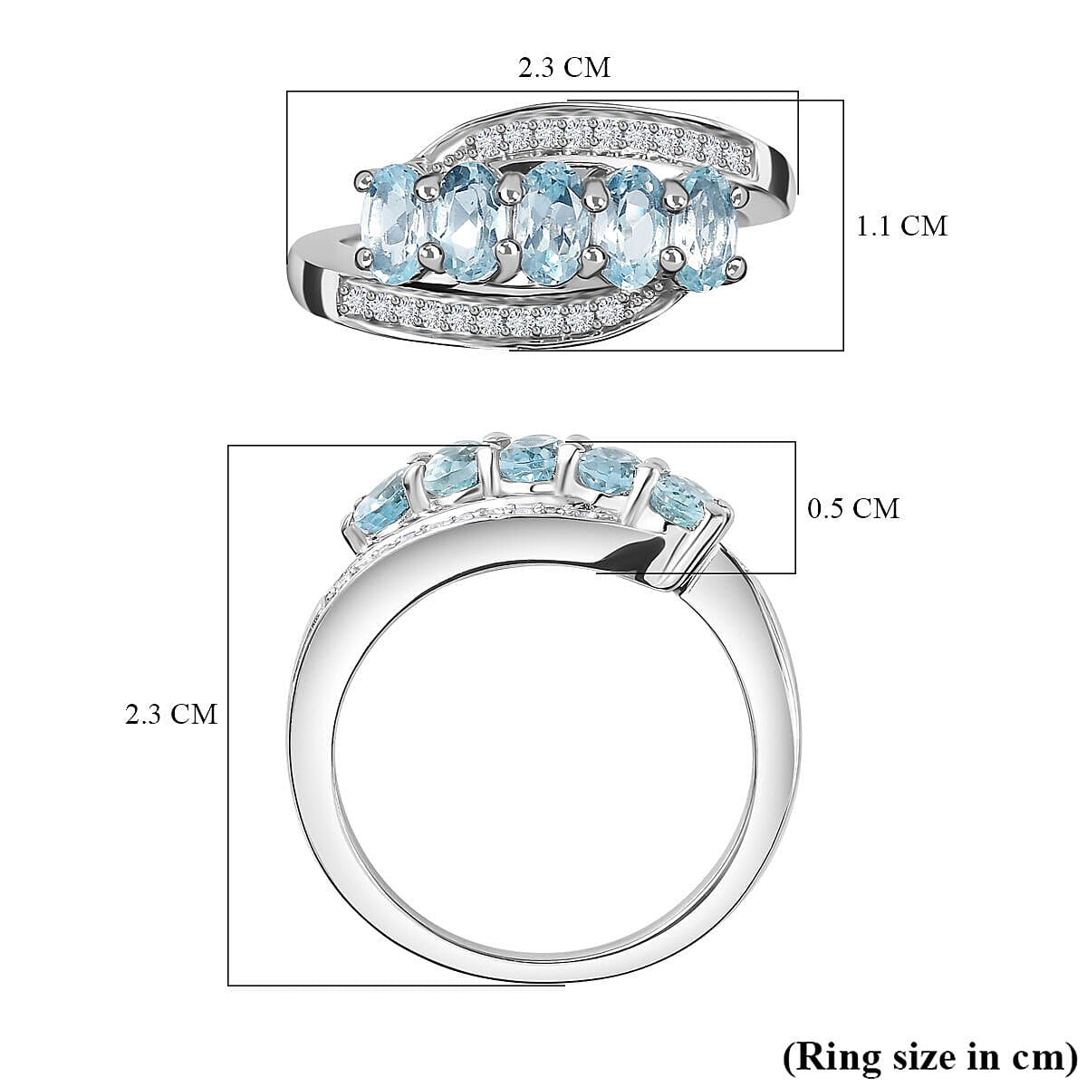 Espirito Santo Aquamarine and Natural Zircon Ring in Platinum Overlay Sterling Silver 1.27 Ct 7372443 10