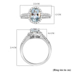 Espirito Santo Aquamarine and Natural Zircon Ring in Platinum Overlay Sterling Silver 2.05 Ct