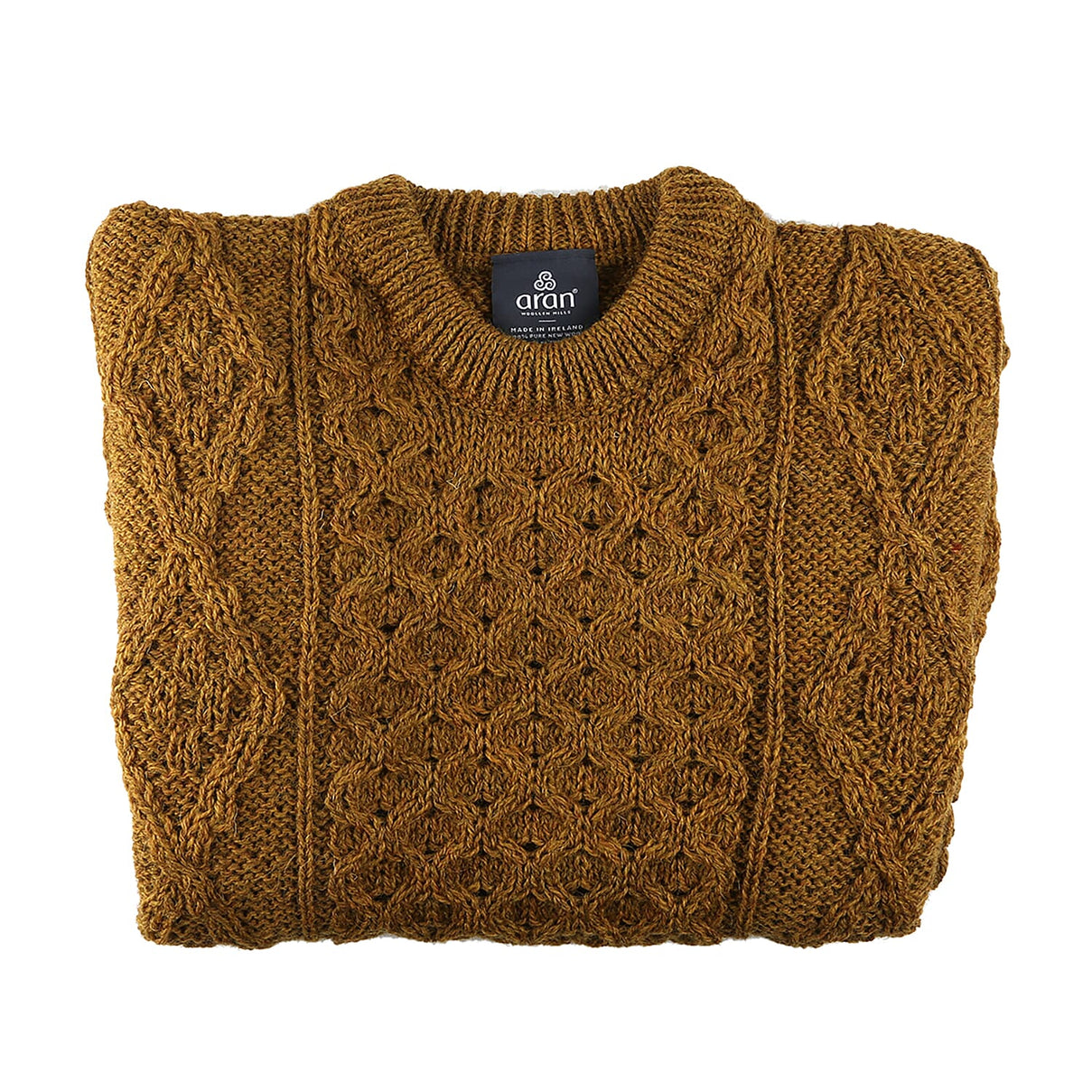 Aran 100% Pure New Wool Women's Sweater - Mustard 6002526 0