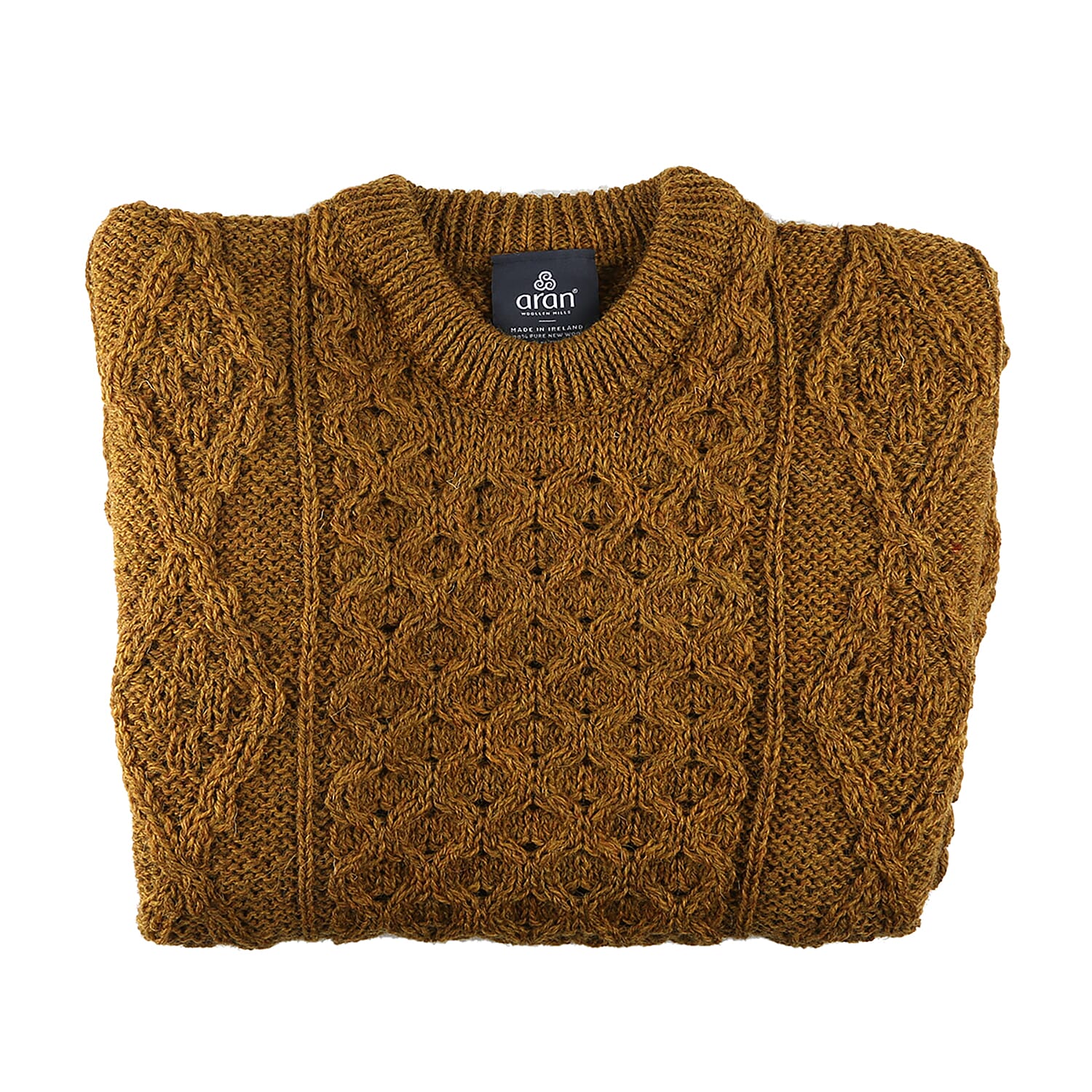 Aran 100% Pure New Wool Women's Sweater - Mustard 6002526 0