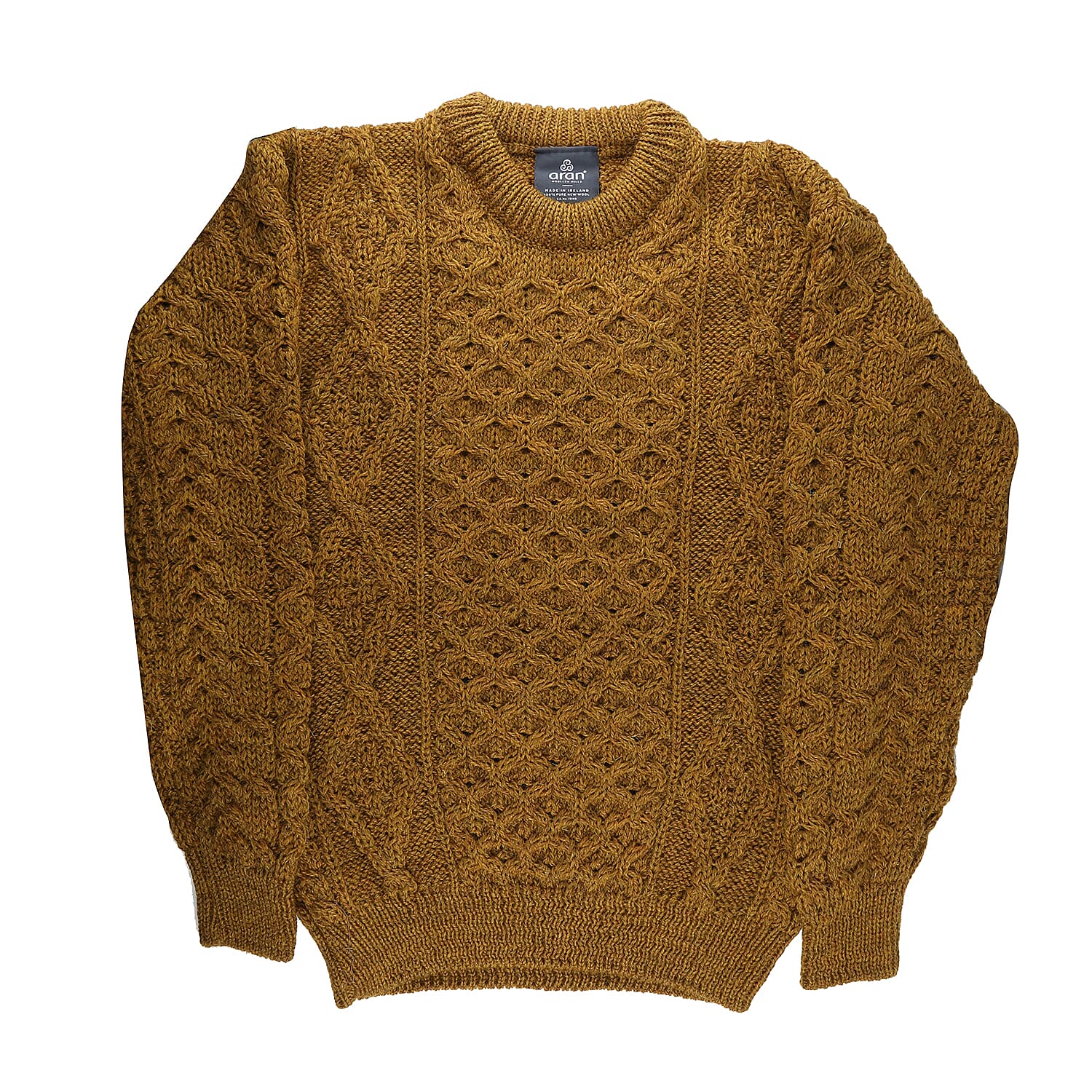 Aran 100% Pure New Wool Women's Sweater - Mustard 6002526 3