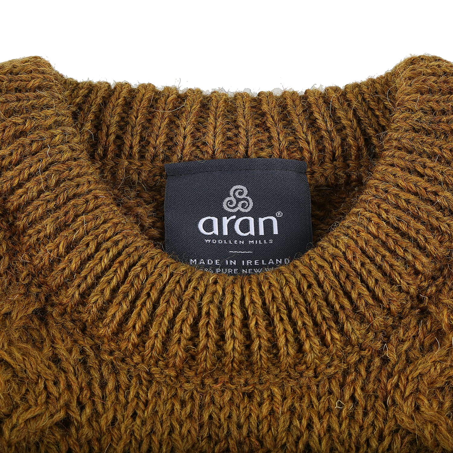 Aran 100% Pure New Wool Women's Sweater - Mustard 6002526 5