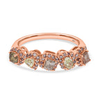 14K Rose Gold SGL Certified Natural Yellow, Pink Green & Champagne Diamond (I1-I2) Ring 1.00 Ct
