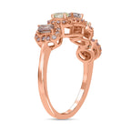 14K Rose Gold SGL Certified Natural Yellow, Pink Green & Champagne Diamond (I1-I2) Ring 1.00 Ct