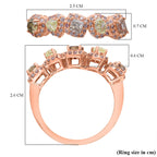 14K Rose Gold SGL Certified Natural Yellow, Pink Green & Champagne Diamond (I1-I2) Ring 1.00 Ct