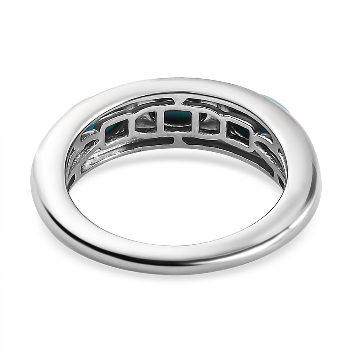 Arizona Sleeping Beauty Turquoise Band Ring in Platinum Overlay Sterling Silver 1.32 Ct. 7205392 5