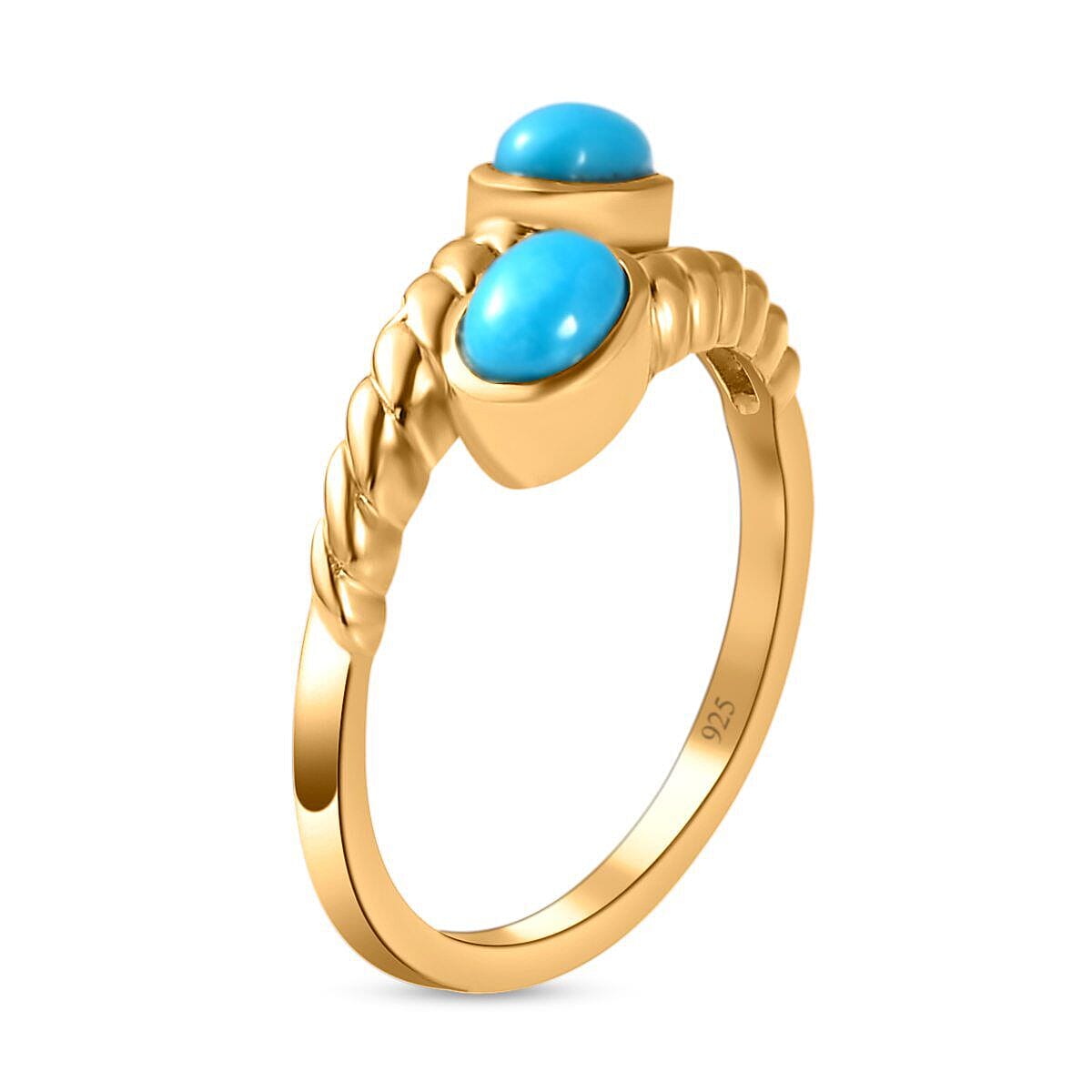 Arizona Sleeping Beauty Turquoise Bypass Ring in 18K Yellow Gold Vermeil Plated Sterling Silver 7373832 7