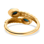 Arizona Sleeping Beauty Turquoise Bypass Ring in 18K Yellow Gold Vermeil Plated Sterling Silver