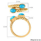 Arizona Sleeping Beauty Turquoise Bypass Ring in 18K Yellow Gold Vermeil Plated Sterling Silver
