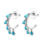 Arizona Sleeping Beauty Turquoise Half-Hoop Earrings 1.40 Ct