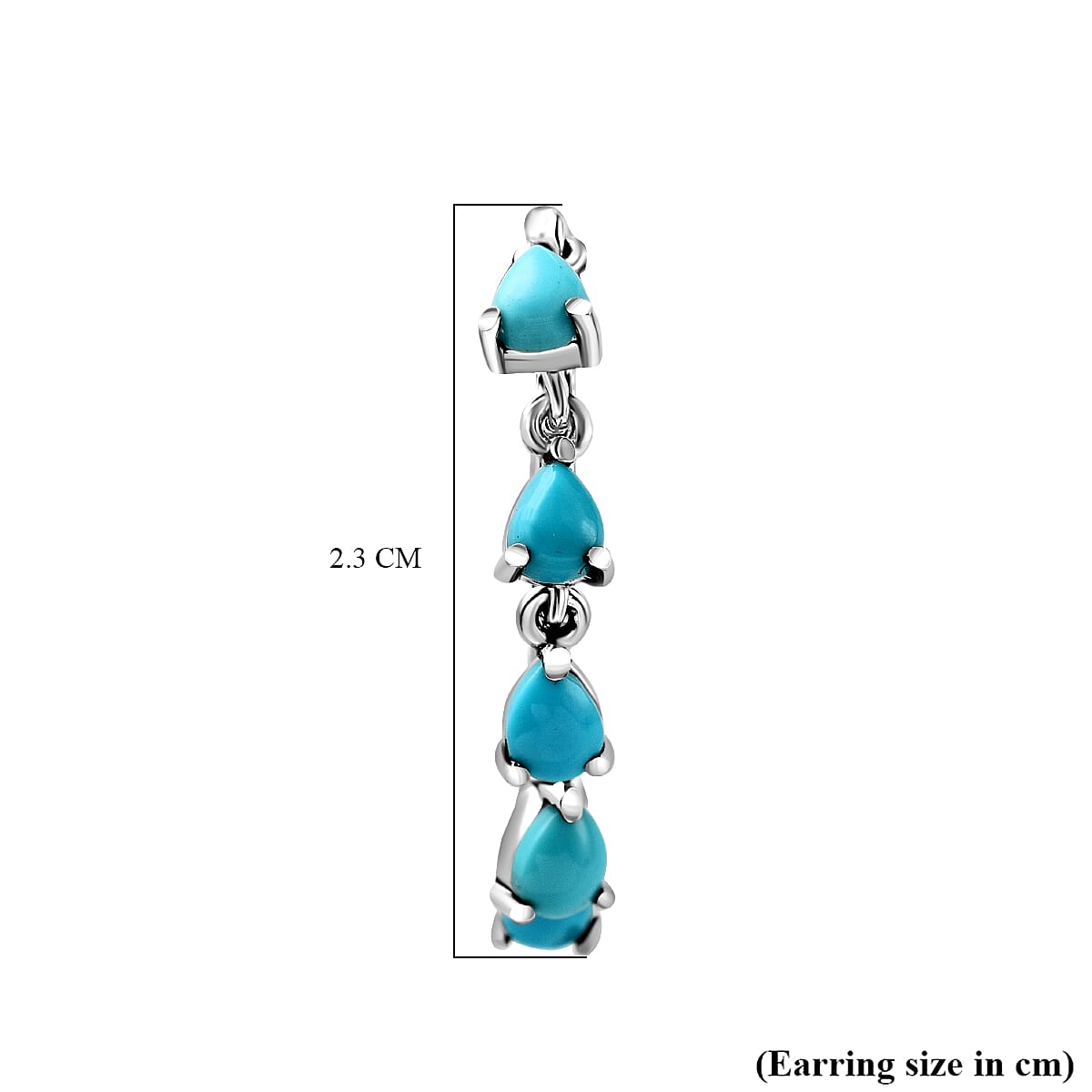 Arizona Sleeping Beauty Turquoise Half Hoop Earrings 1.40 Ct 7545104 5