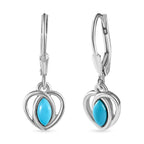 Arizona Sleeping Beauty Turquoise Dangle Earrings in Platinum Overlay Sterling Silver