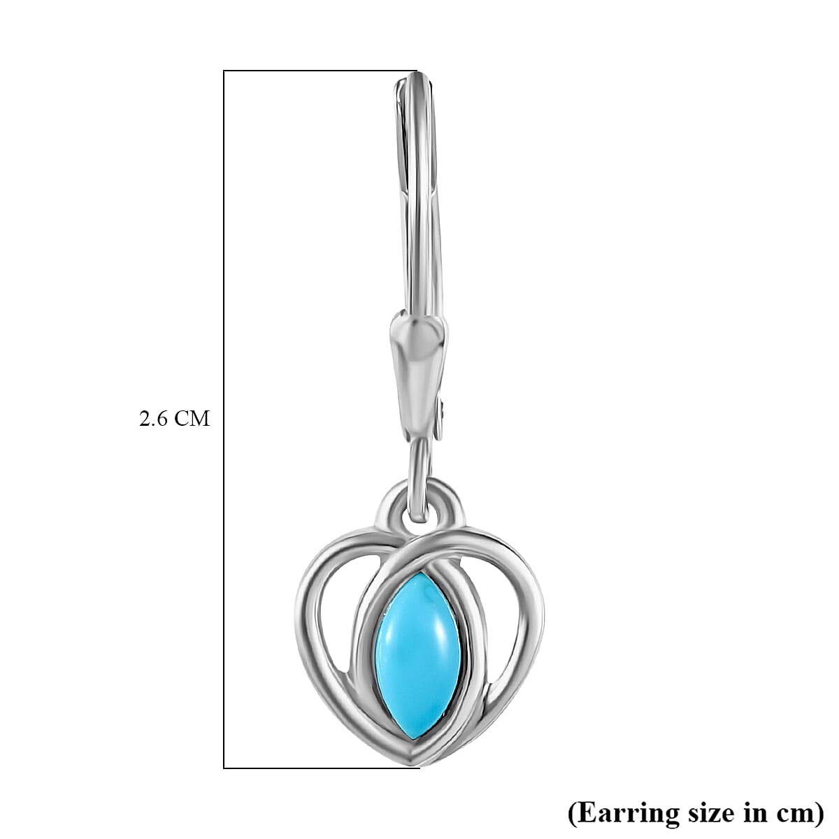 Arizona Sleeping Beauty Turquoise Dangle Earrings in Platinum Overlay Sterling Silver 7526793 5