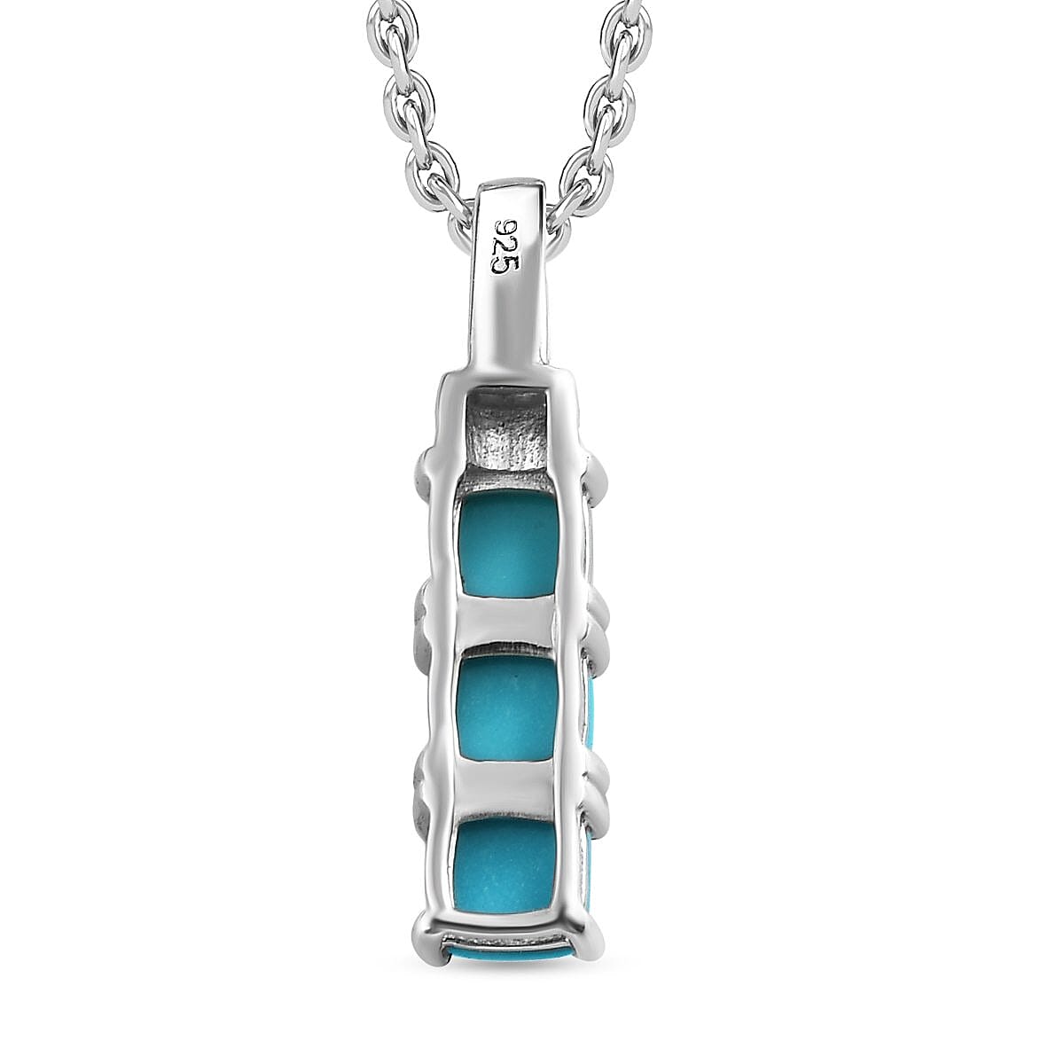 Arizona Sleeping Beauty Turquoise Pendant with Chain (Size 20) in Platinum Overlay Sterling Silver 1.00 Ct. 4204815 4