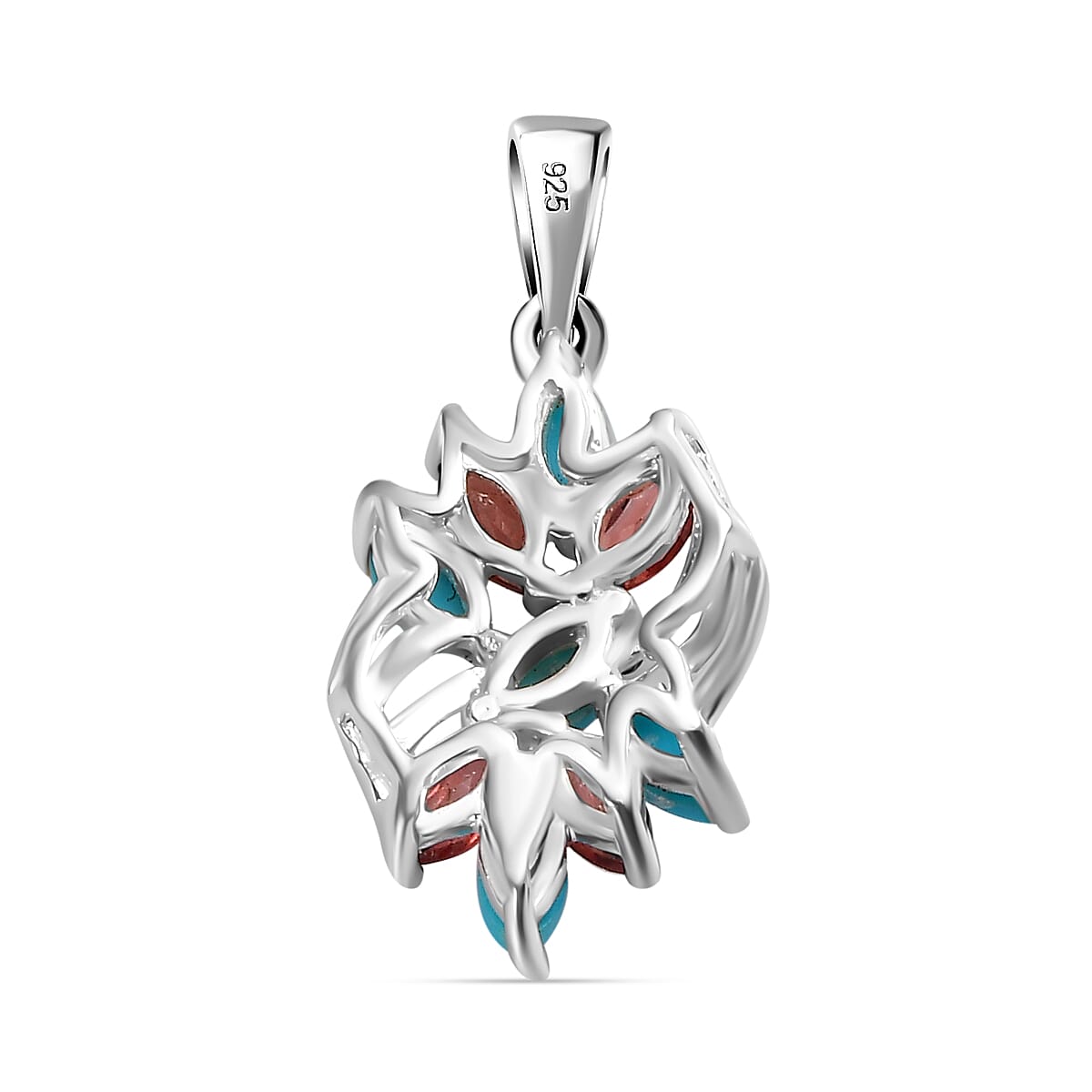 Arizona Sleeping Beauty Turquoise &amp; Red Garnet Pendant in Sterling Silver 7833255 5