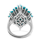 Arizona Sleeping Beauty Turquoise Ring in Platinum Overlay Sterling Silver 5.02 Ct, Silver Wt 6.10 Gms