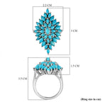 Arizona Sleeping Beauty Turquoise Ring in Platinum Overlay Sterling Silver 5.02 Ct, Silver Wt 6.10 Gms