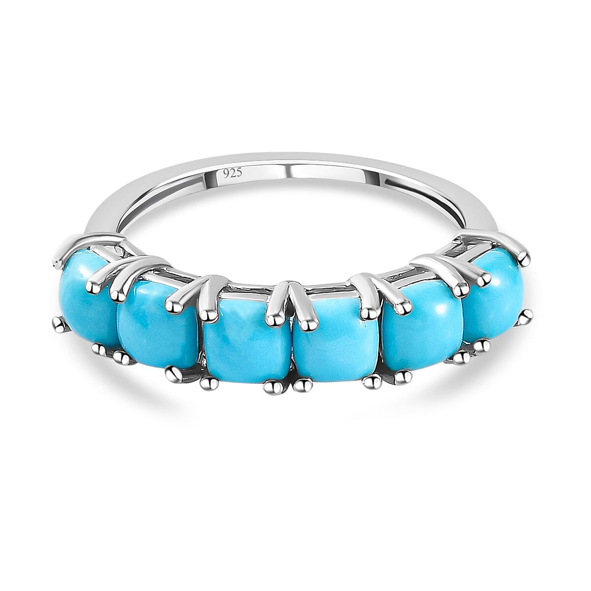Arizona Sleeping Beauty Turquoise Ring in Platinum Overlay Sterling Silver 1.97 Ct. 7202241 0