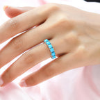 Arizona Sleeping Beauty Turquoise Ring in Platinum Overlay Sterling Silver