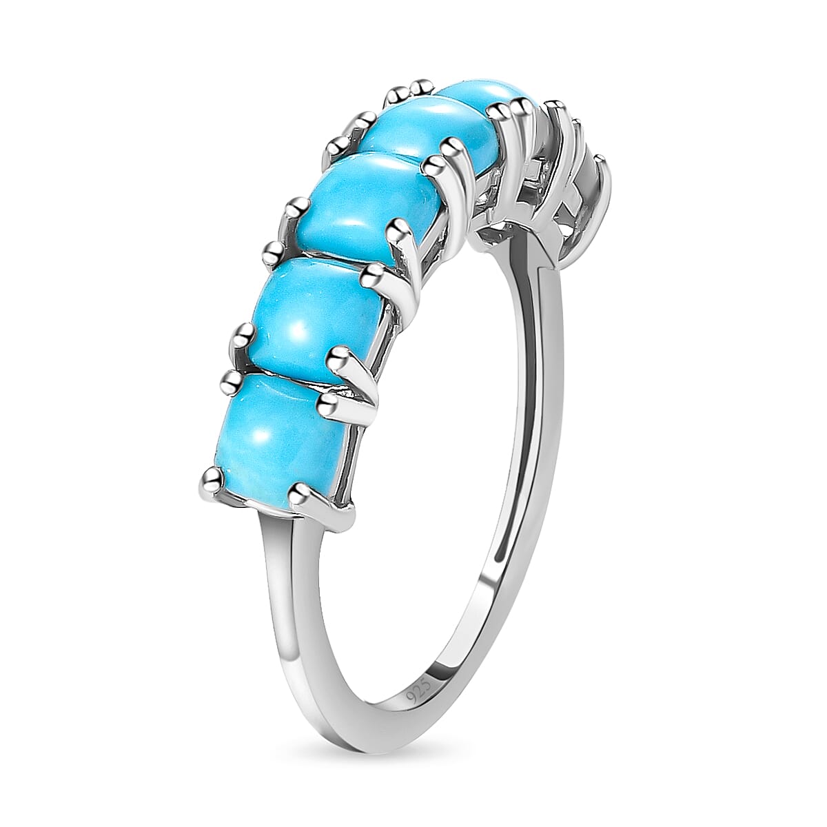 Arizona Sleeping Beauty Turquoise Ring in Platinum Overlay Sterling Silver 1.97 Ct. 7202241 3