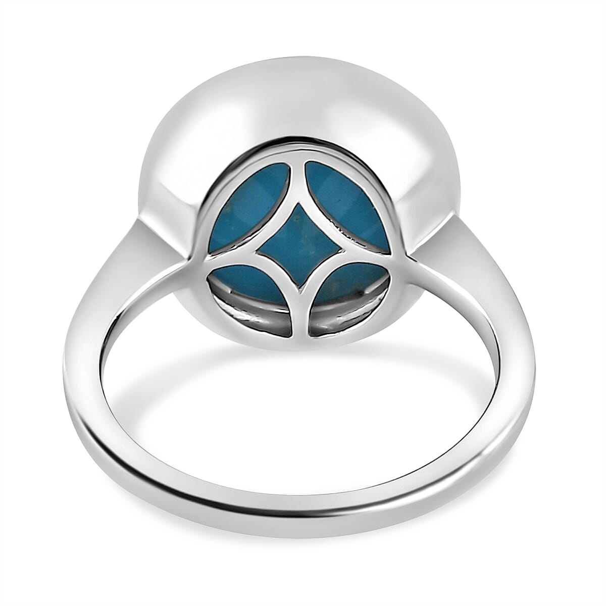 Arizona Sleeping Beauty Turquoise Solitaire Ring in Platinum Overlay Sterling Silver 5.57 Ct. 7026382 5
