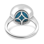 Arizona Sleeping Beauty Turquoise Solitaire Ring in Platinum Overlay Sterling Silver 5.57 Ct.