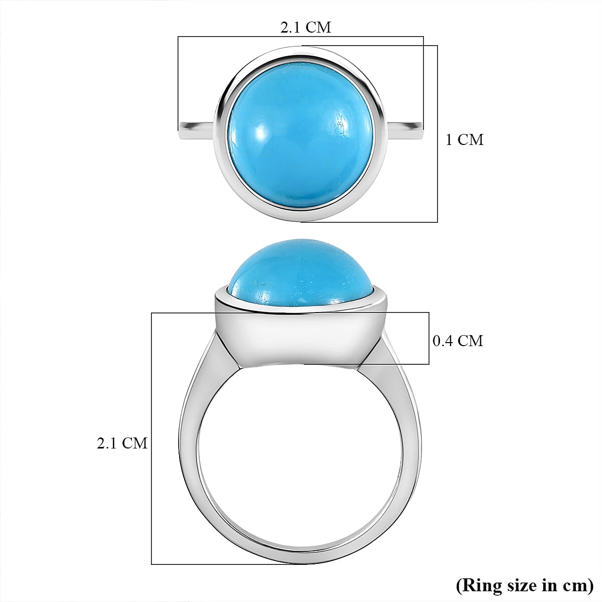 Arizona Sleeping Beauty Turquoise Solitaire Ring in Platinum Overlay Sterling Silver 5.57 Ct. 7026382 6