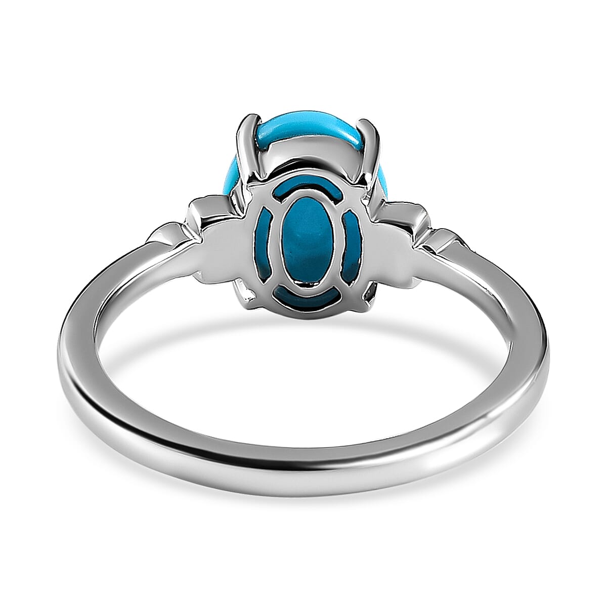 Arizona Sleeping Beauty Turquoise Solitaire Ring in Two-Tone Plated Sterling Silver 1.48 Ct 7612549 4
