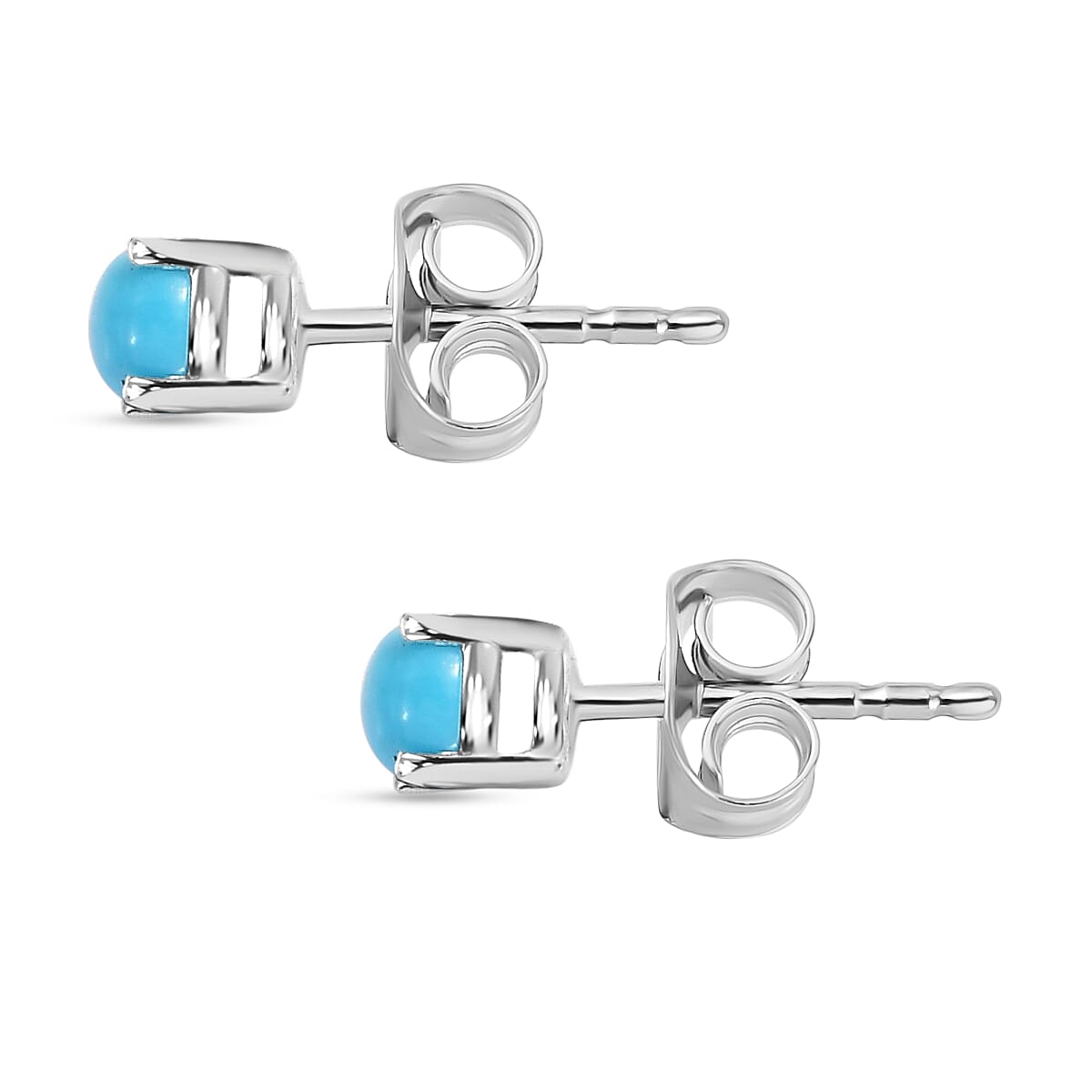 Arizona Sleeping Beauty Turquoise Solitaire Stud Earrings in Sterling Silver 7519977 4
