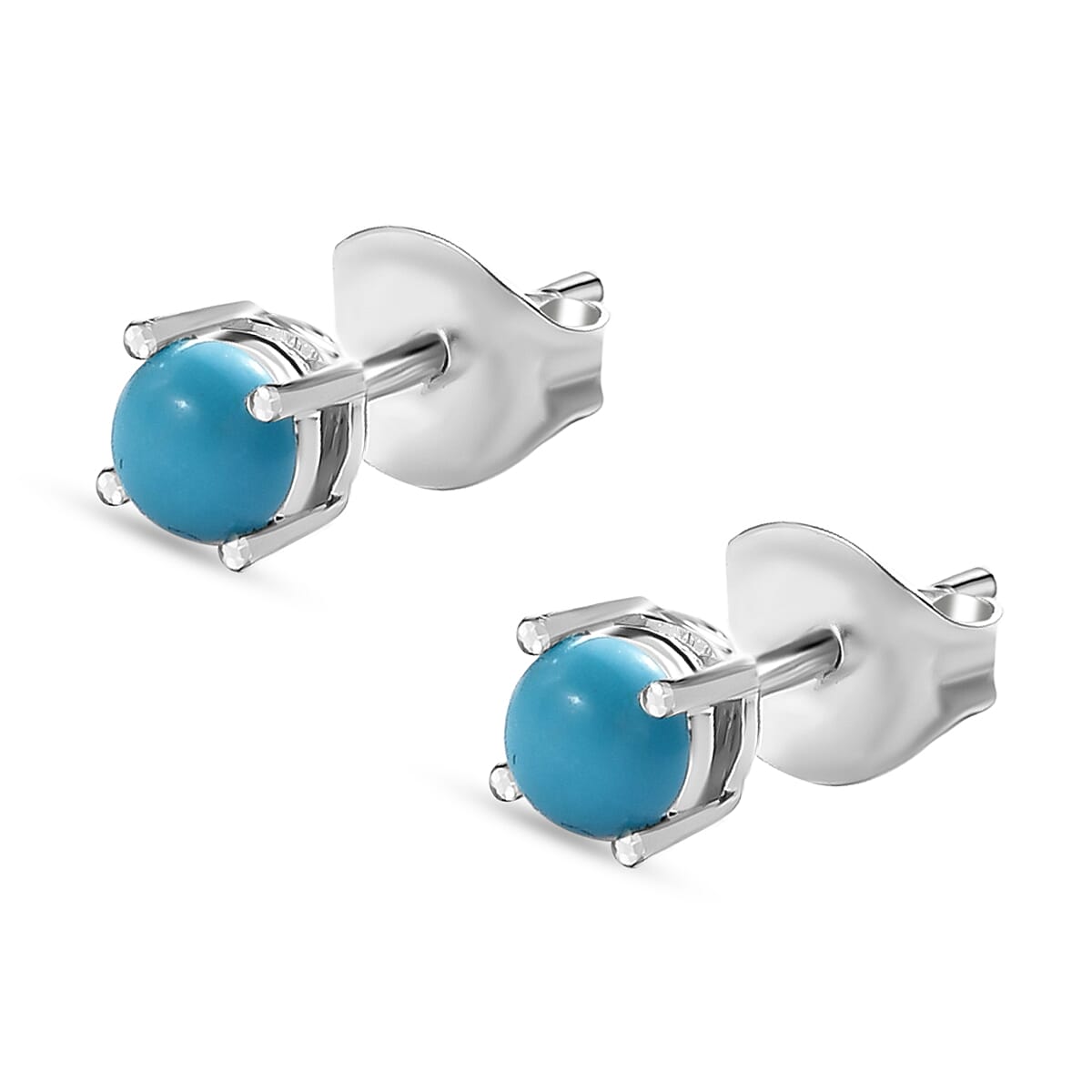Arizona Sleeping Beauty Turquoise Solitaire Stud Earrings in Sterling Silver 7519977 5