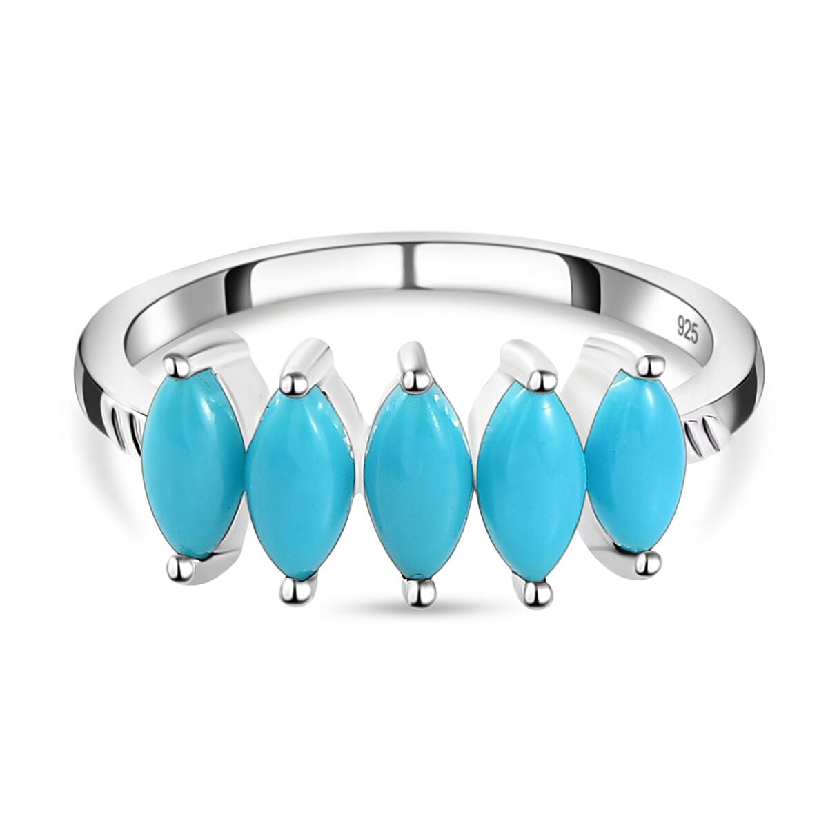 Arizona Sleeping Beauty Turquoise 5 Stone Ring in Sterling Silver 8857853 0