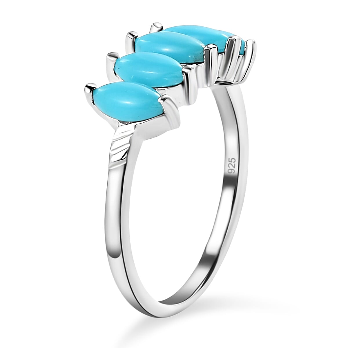 Arizona Sleeping Beauty Turquoise 5 Stone Ring in Sterling Silver 8857853 4
