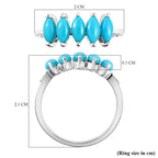 Arizona Sleeping Beauty Turquoise 5 Stone Ring in Sterling Silver