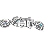 Arizona Sleeping Beauty Turquoise Tennis Bracelet (Size - 7.5) in Platinum Overlay Sterling Silver 3.95 Ct, Silver Wt. 14.01 Gms