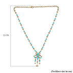 Arizona Sleeping Beauty Turquoise and Natural Zircon Necklace (Size - 20) 18K Vermeil Yellow Gold Plated Sterling Silver 10.31 Ct, Silver Wt. 20.00 Gms