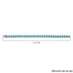 Arizona Sleeping Beauty Turquoise and Natural Zircon Bracelet (Size - 8) in Platinum Overlay Sterling Silver 15.60 Ct, Silver Wt. 17.93 Gms