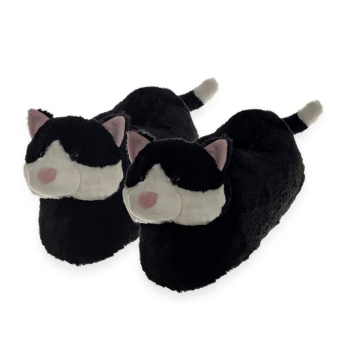 Aroma SuperSoft Chunky Cat Slippers (One Size, Fits 4 to 7) - Black - White 8316478 1