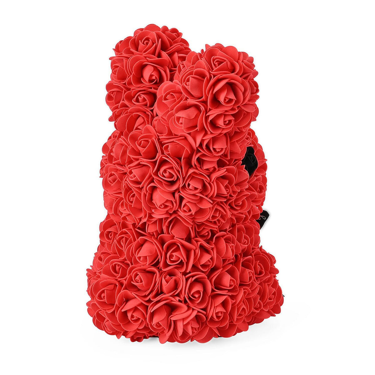 Handcrafted Rose Flower Bunnie with Bow - Red V32699618 4