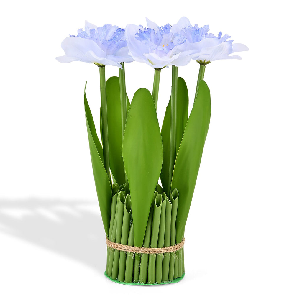 Daffodils  Faux Flower Bundle (22cm) - Light Blue
