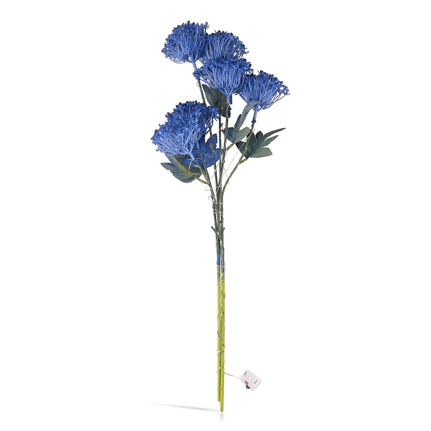 Set of 2 Artificial Hydrangea Faux Flower with LED Lights (60 cm) - Blue V32354656 0