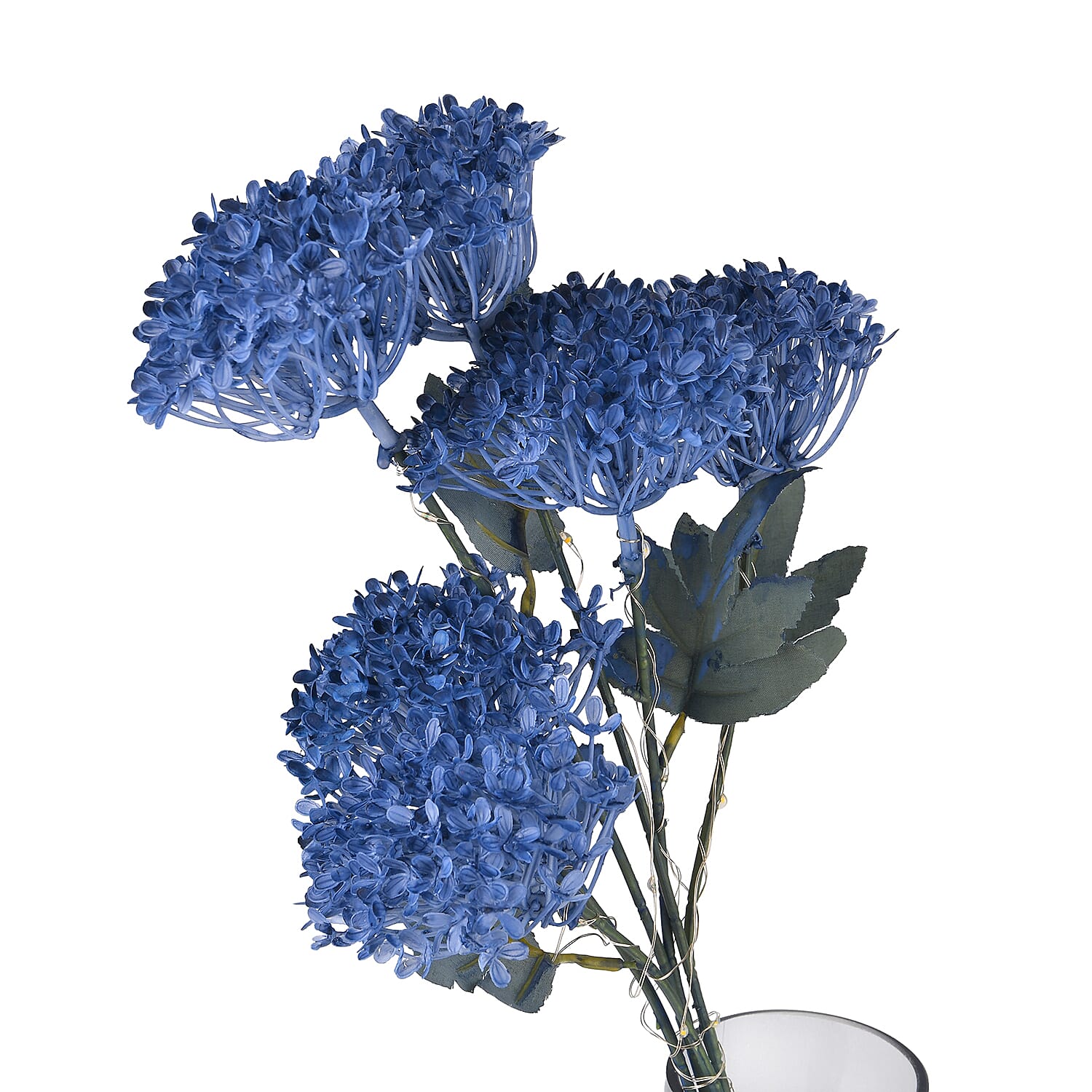 Set of 2 Artificial Hydrangea Faux Flower with LED Lights (60 cm) - Blue V32363372 5