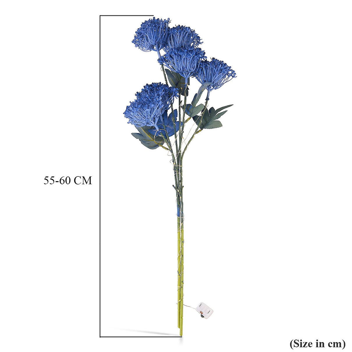 Set of 2 Artificial Hydrangea Faux Flower with LED Lights (60 cm) - Blue V32516042 7