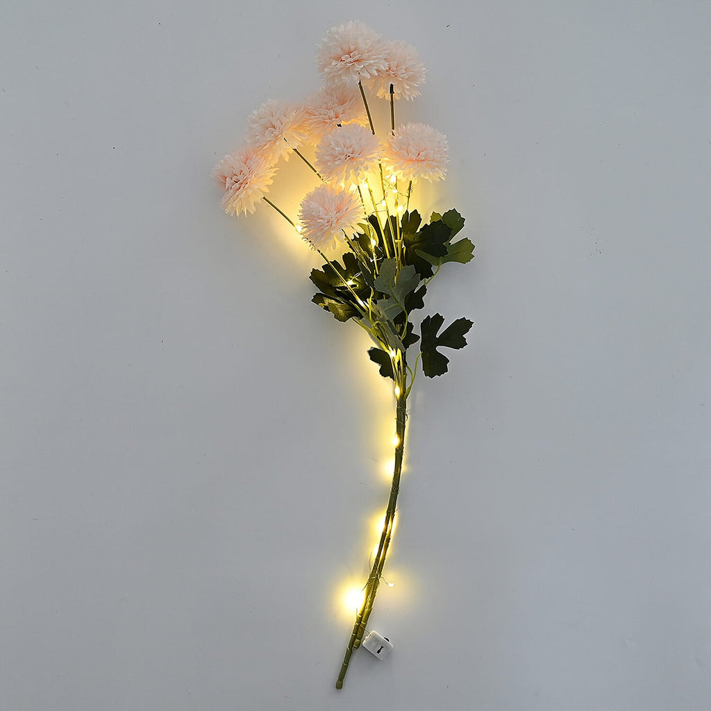 Set of 2 - Faux Flower Branches with LED Lights (50-60cm) - Champagne