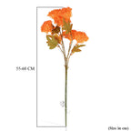 Set of 2 Artificial Hydrangea Faux Flower with LED Lights (60 cm - Orange