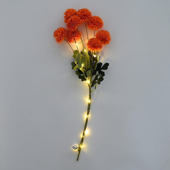 Set of 2 - Faux Flower Branches with LED Lights (50-60cm) - Orange V32622277 2