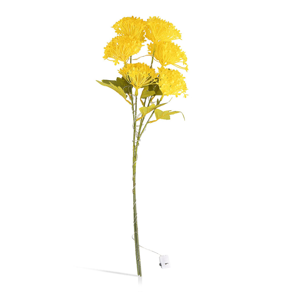 Set of 2 Artificial Hydrangea Faux Flower with LED Lights (60 cm)- Yellow