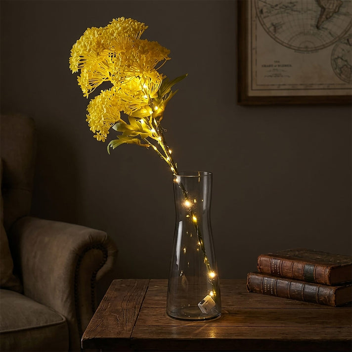 Set of 2 Artificial Hydrangea Faux Flower with LED Lights (60 cm)- Yellow 8413611 2