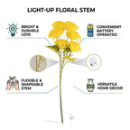 Set of 2 Artificial Hydrangea Faux Flower with LED Lights (60 cm)- Yellow